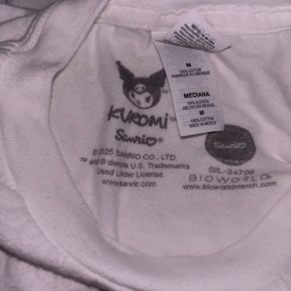 Sanrio Kuromi Kids Tee - White with Purple Graphic - Picture 2 of 6